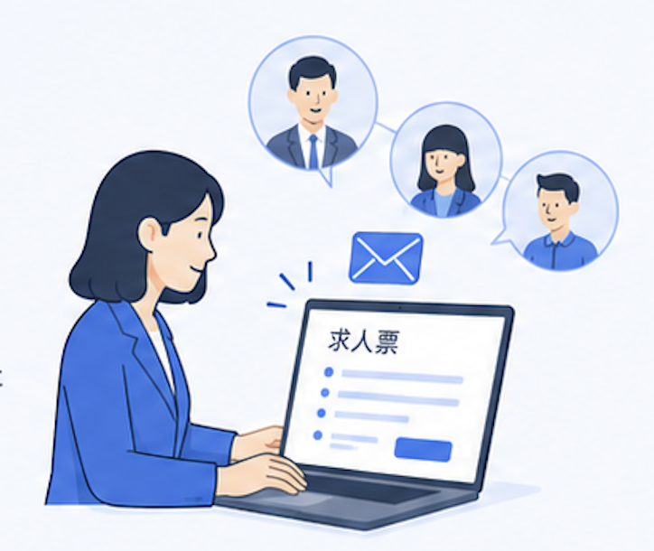 求人を掲載して応募を待つイメージ